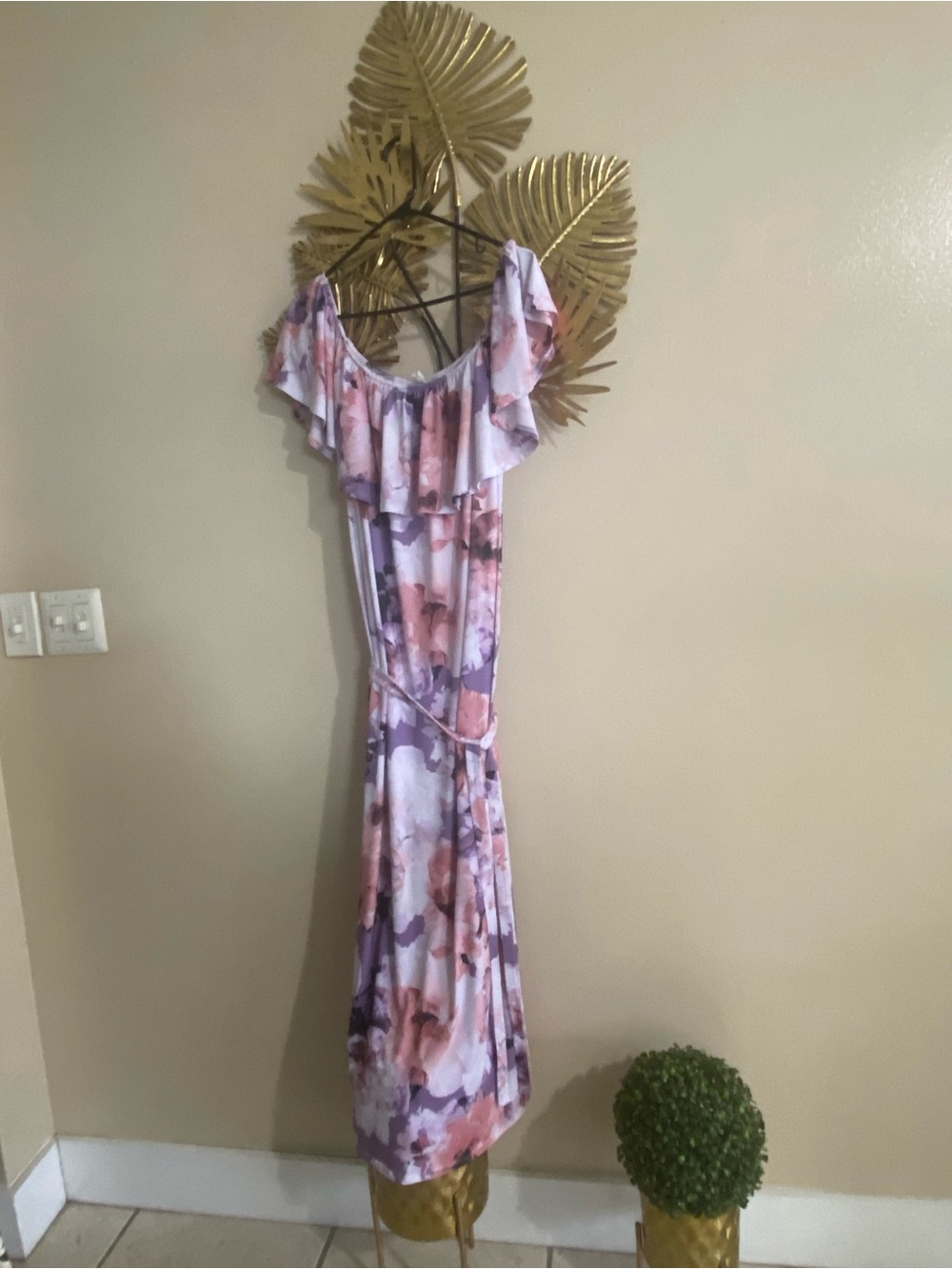 Pinkblush One-Shoulder Floral Maxi Dress in Lavender and Pink